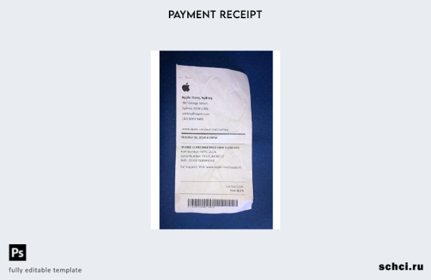 скачать цифровой шаблон квитанции об оплате компании Apple